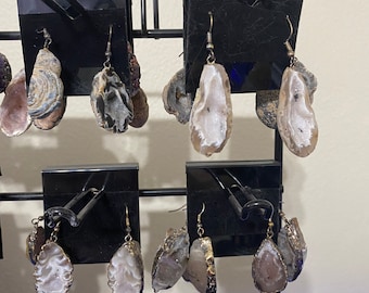 Geode earrings natural