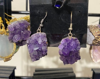 Amethyst crystal earrings