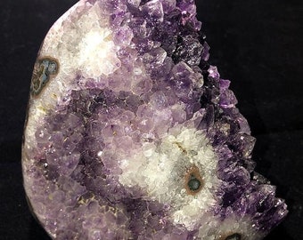 Purple Amethyst Polished Cluster Geode Flat Base