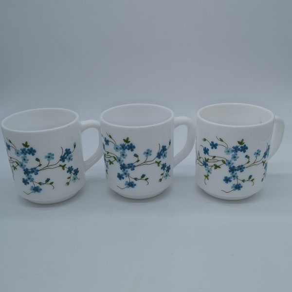 Arcopal VIntage - Lot de 3 mugs Myosotis