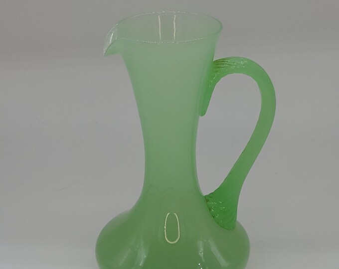 Soliflore Vase Carafe Jug in Vintage Green Opaline Etsy