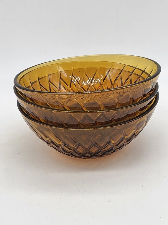 LOT DE DEUX Coupelles / bols en Verre Ambré – Années 70 EUR 12,00 - FR