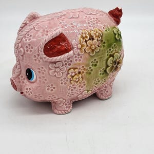 Alcancía de cerdo de cerámica kitsch vintage