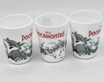 Lot of vintage opaline timpani Arcopal Pocahontas Disney