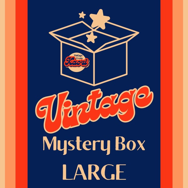 Mystery box format Grand remplie d'objets vintage kitsch rétro boite mystère