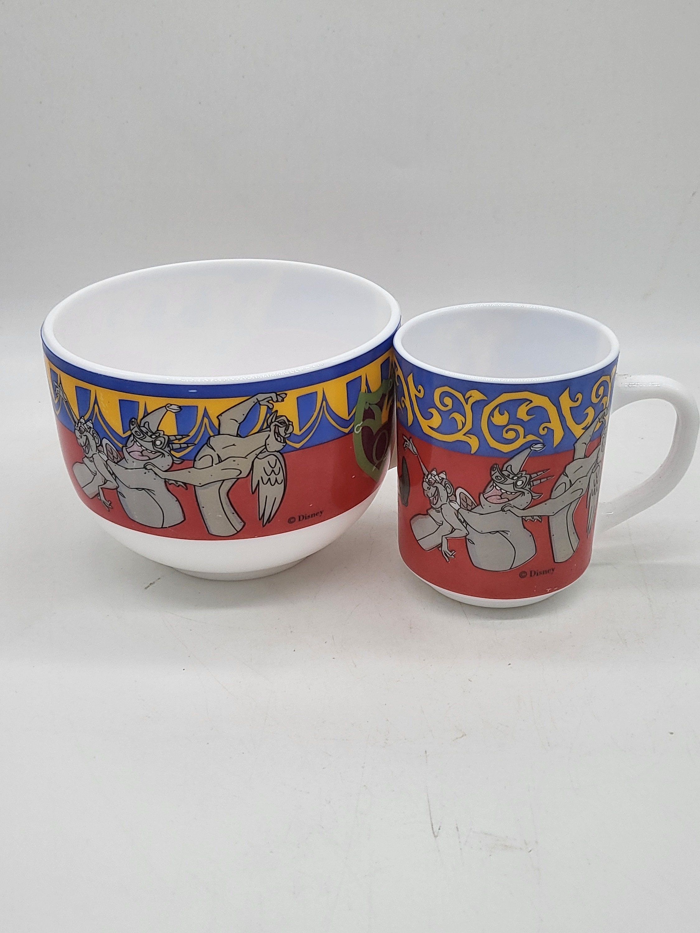 Lot bowl and mug Disney The Hunchback of Notre Dame vintage opaline