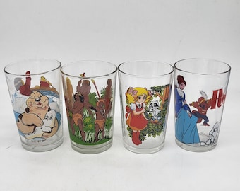 4 Gafas de caramelo Bibifoc Rémi Rahan vintage Amora Oficial Francia publicidad vidrio mostaza