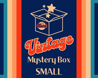 Mystery box Small format filled with retro kitsch vintage objects mystery box