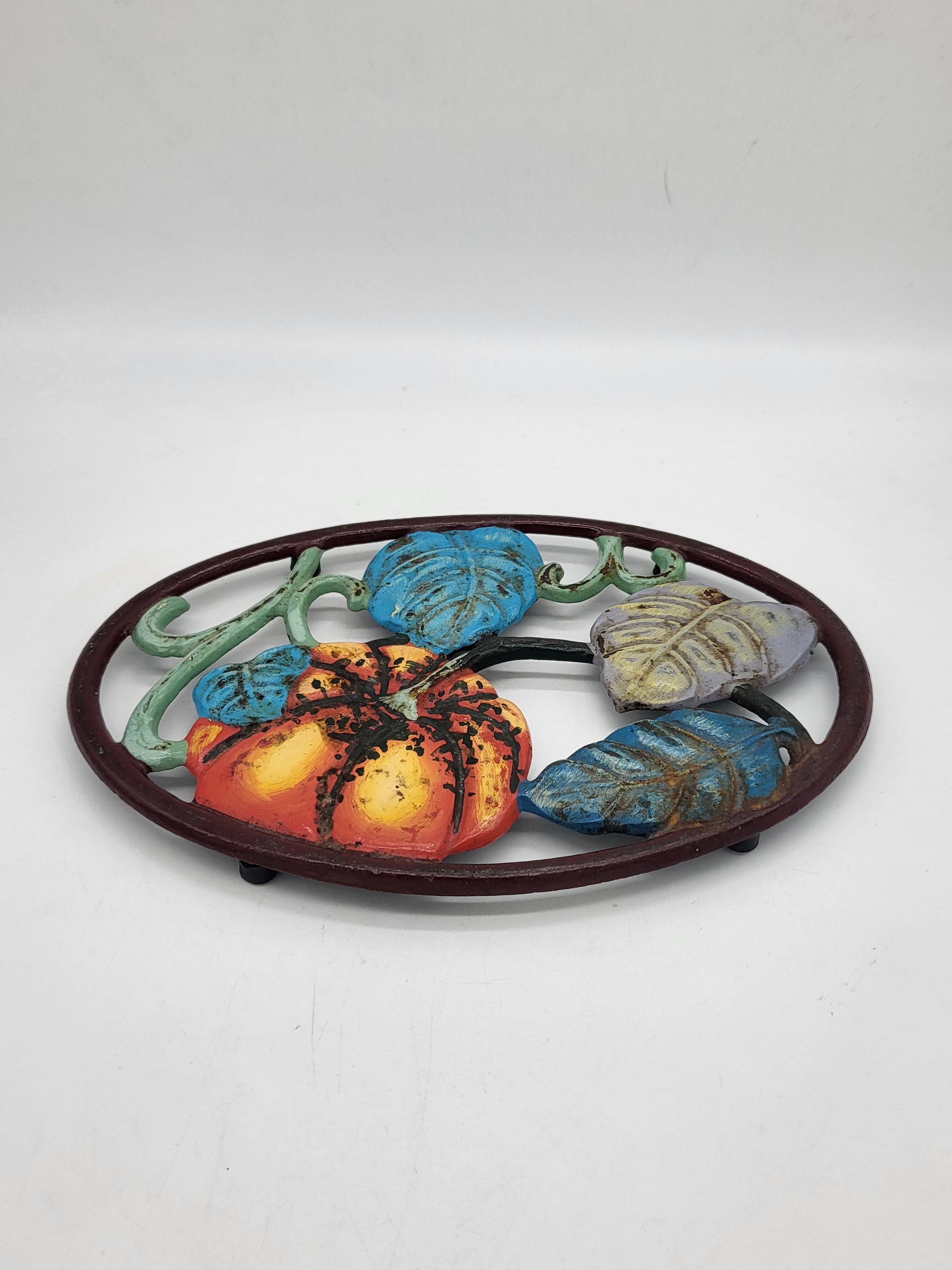 Grand Dessous-de-Plat Vintage en Fonte Émaillée