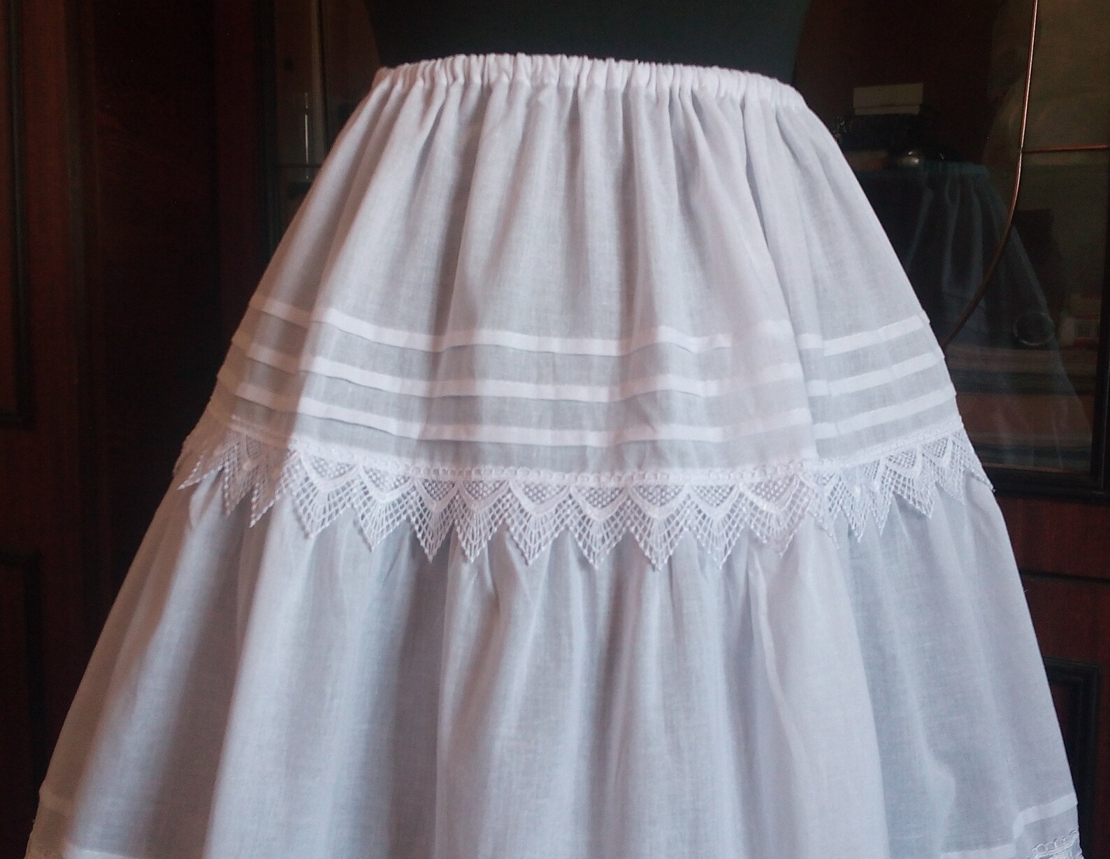 Long white cotton lace underskirt boho victorian steampunk Etsy