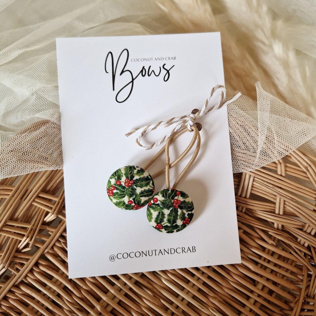Holly Button Bobbles Hair Ties Hair Accessories Girls - Etsy