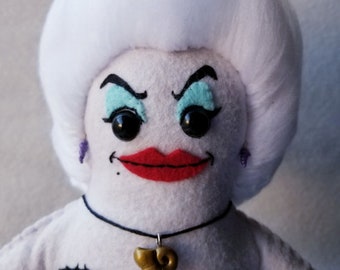 Handmade OOAK Felt Ursula Cecaelian Doll