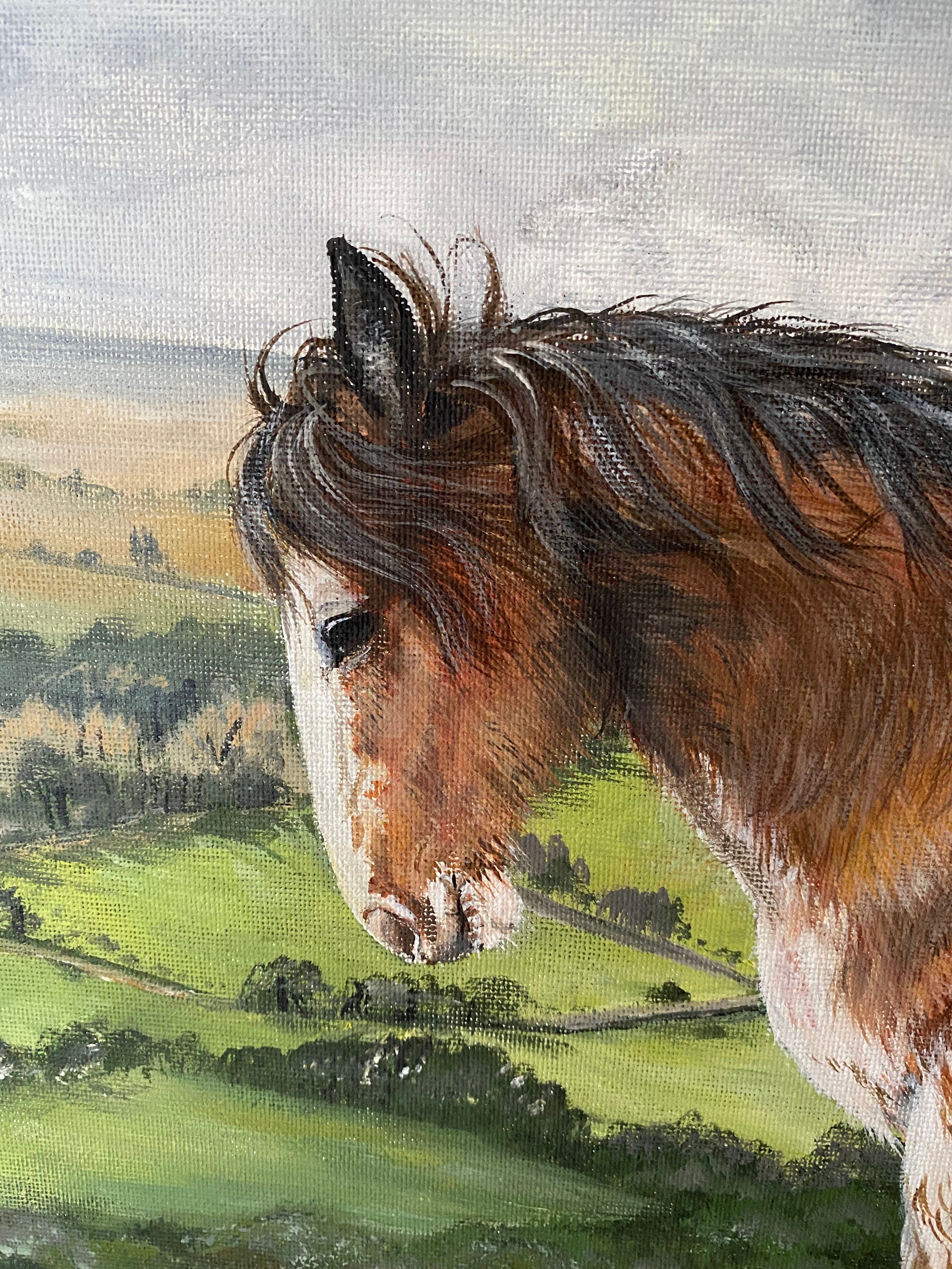 Clydesdale Horse/ Original Acrylic Painting on Stretch Canvas/dartmoor