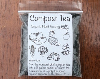 Compost Tea Plant Food - 100% Organic Fertilizer - For Indoors, Outdoors, In Pots, Grow Beds, Soil, Hydroponics & Aquaponics