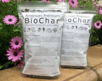 Biochar Organic Fertilizer 2 lb- 100% Organic Fertilizer - For Indoors, Outdoors, In Pots, Grow Beds, Soil, Hydroponics & Aquaponics