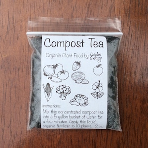 Compost Tea Plant Food - 100% Organic Fertilizer - For Indoors, Outdoors, In Pots, Grow Beds, Soil, Hydroponics & Aquaponics