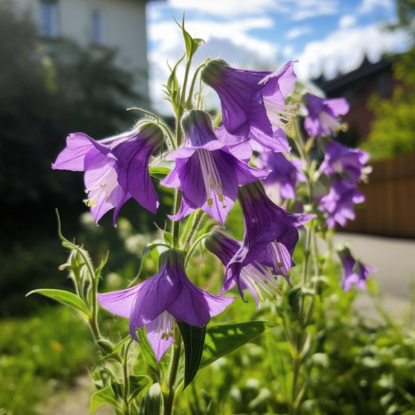 Graines de campanule hautes – Cultivez de belles fleurs à l'intérieur, à l'extérieur, dans des pots, des plates-bandes, du sol, de la culture hydroponique et de l'aquaponie.