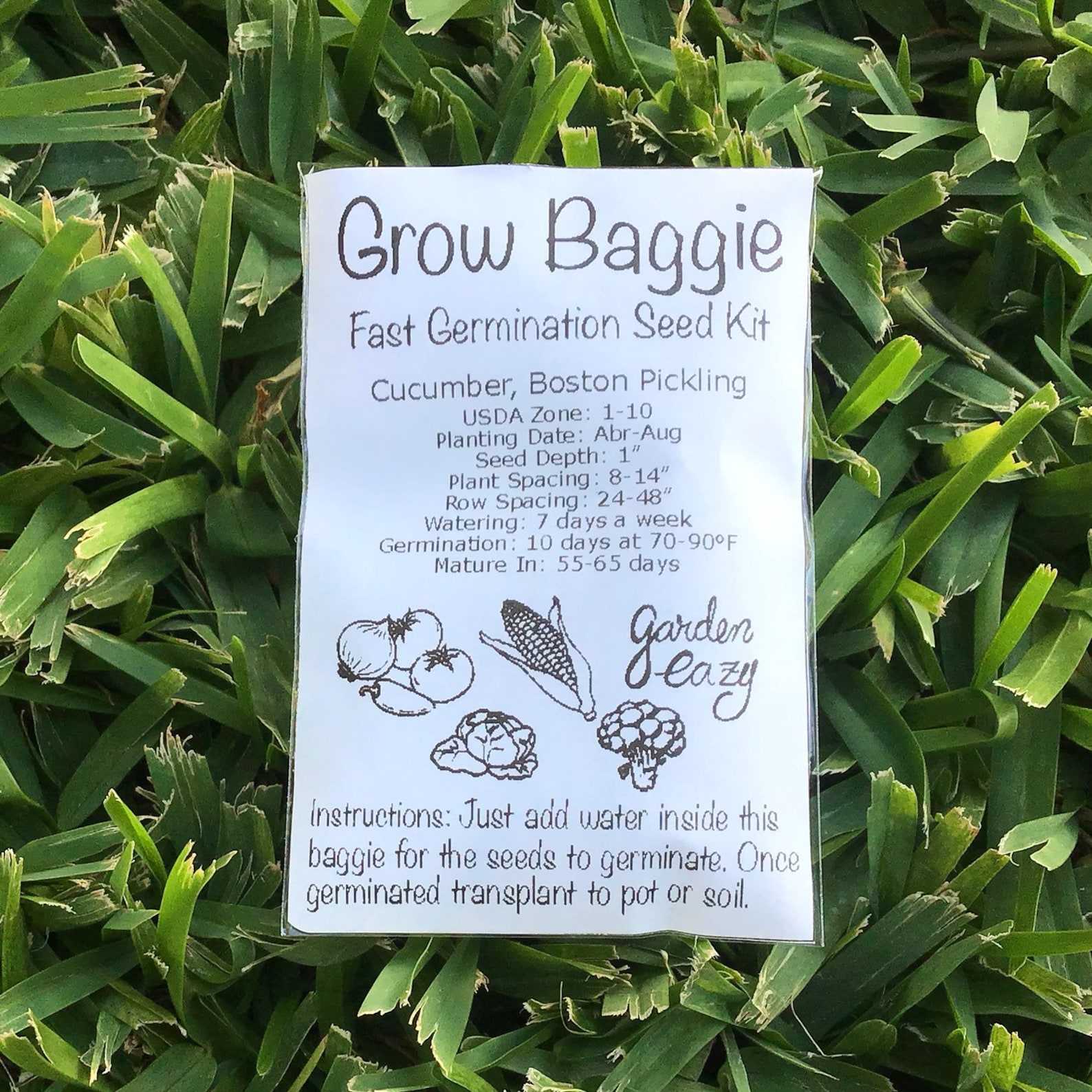 Grow Baggie Ready to Go Fast Germination Seed Kit Includes Organic ...
