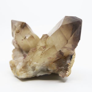 Hematite Quartz Cluster with Double Points