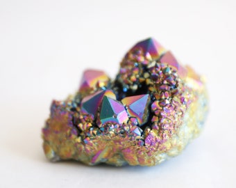Titanium Bonded Rainbow Aura Quartz