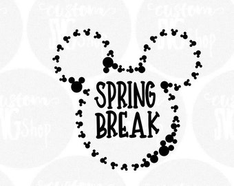 Digital Download Spring Break Mickey Mouse Head Magic Kingdom SVG/DXF/jpg/png