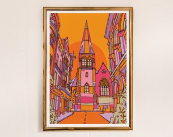 Dublin Art Dublin Drawing Dublin Travel Poster Dublin Travel Print Bright Home Decor Colourful Art Print Ireland Poster