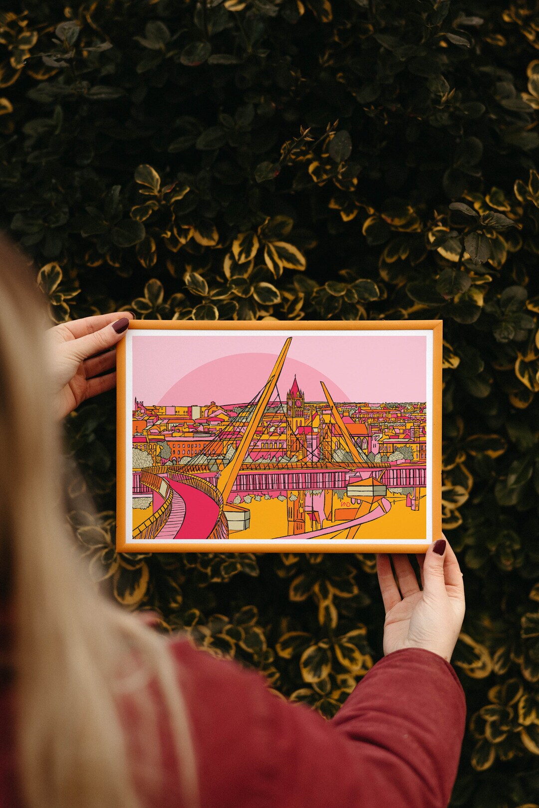 Derry Art Print Derry Travel Print Londonderry Drawing Etsy