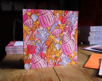 Oranges and Bees Greetings Card (Blank) | Birthday Card | Thank You Card | Sympathy Card