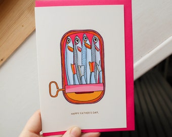 Sardines Foiled Father's Day Card