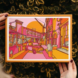 Camden Lock Art Print: London Travel Poster, Bright Wall Art