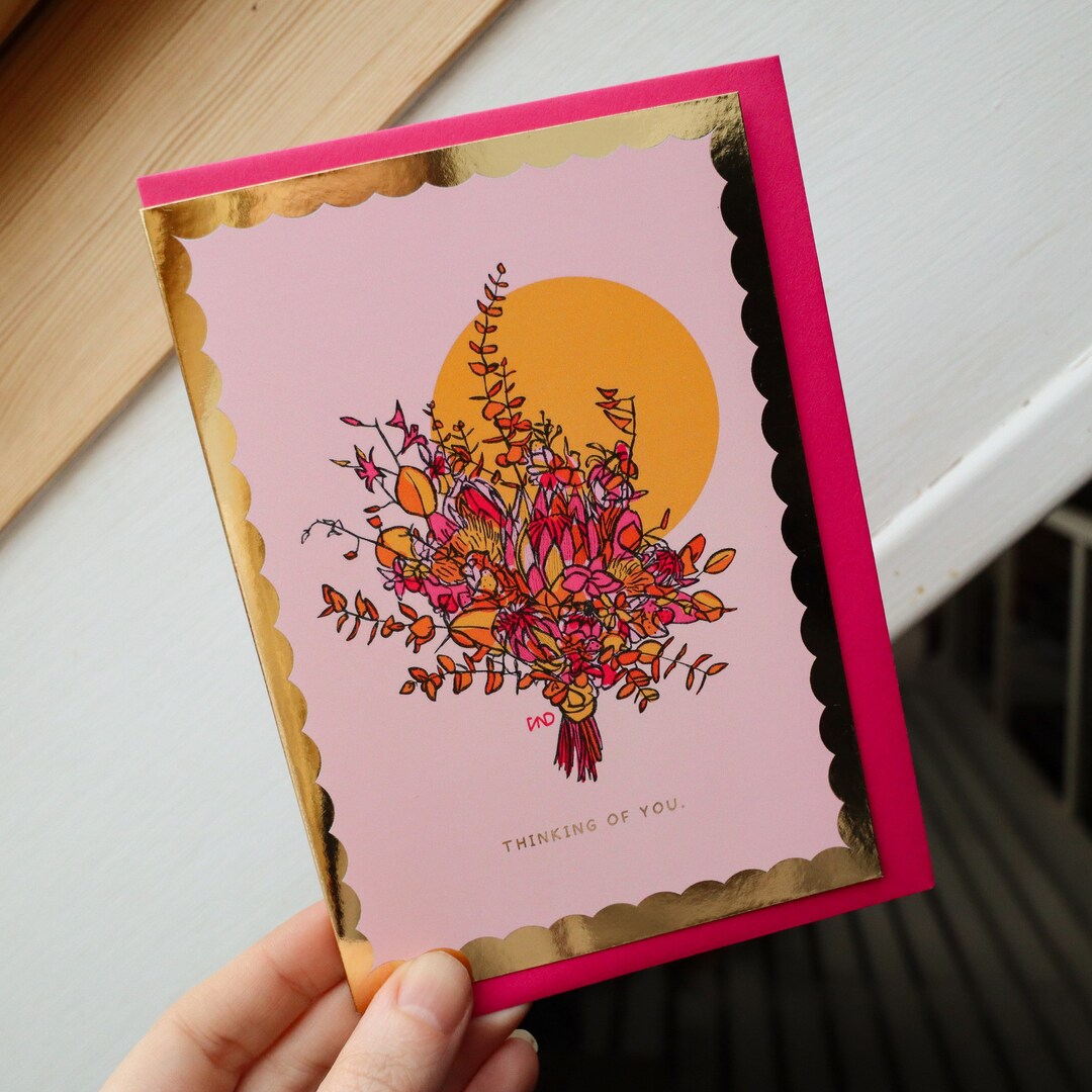 Bouquet Thinking of You Card - Etsy