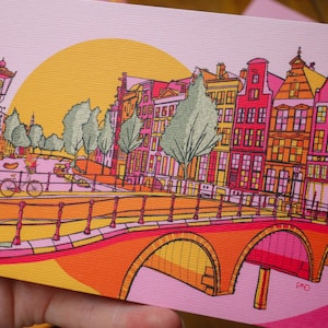 Carte postale d'Amsterdam, Cartes postales d'art, Jolies cartes postales, Cartes postales de voyage, Cartes postales style vintage, Cartes postales à collectionner, Paysage urbain d'Amsterdam image 4