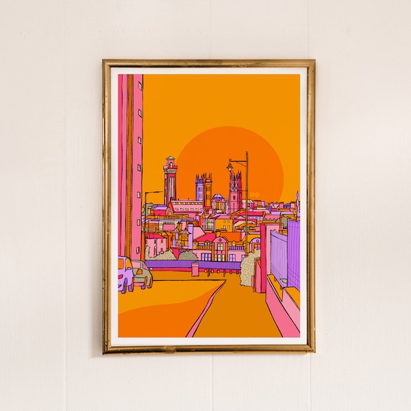 Glasgow Art Print, Living Room Wall Art | Travel Prints | Bright Wall Art | A5 Prints | A4 Prints | A3 Prints