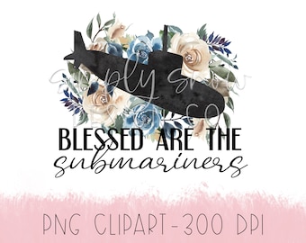 Submariners Floral PNG, Waterslide Sublimation Graphics (Digital Download)