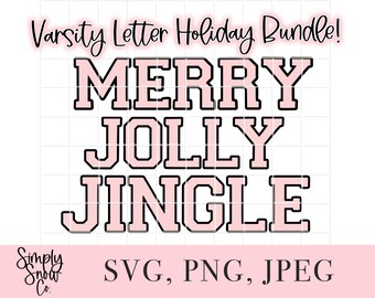 Varsity Letter Holiday SVG Bundle: Christmas Winter Design (Digital Download)