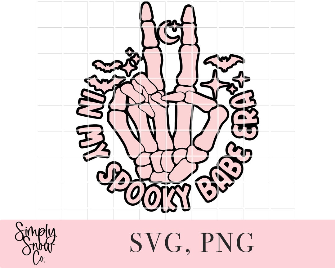 Spooky Babe Skeleton Hand SVG, Halloween Decal (digital Download) - Etsy