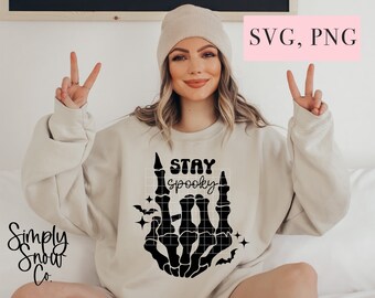 Stay Spooky Skeleton SVG: Halloween Tumbler Decal (Digital Download)
