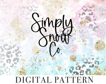 Tie Dye Leopard Digital Paper, Pastel Rainbow Pattern (Digital Download)