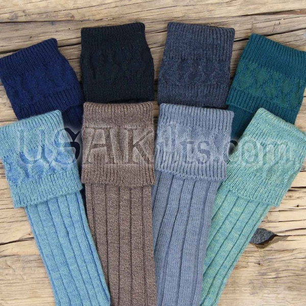 USA Kilts Colored Kilt Hose Socks - Medium and Large Sizes made in Scotland