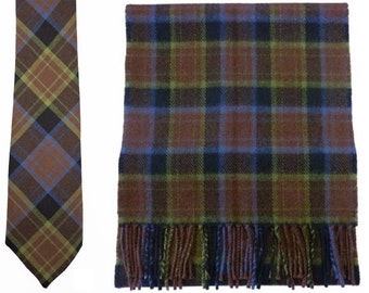 USA Kilts Irish County Laois lambswool scarf and matching wool necktie set made in Scotland