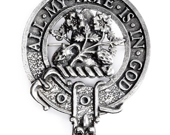 USA Kilts Fraser Clan Crest Cap Badge / Brooch Pin Made in Scotland