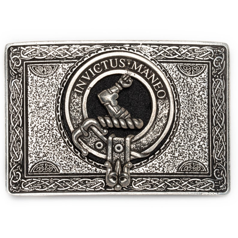 USA Kilts Armstrong Clan Crest Belt Buckle Made in Scotland