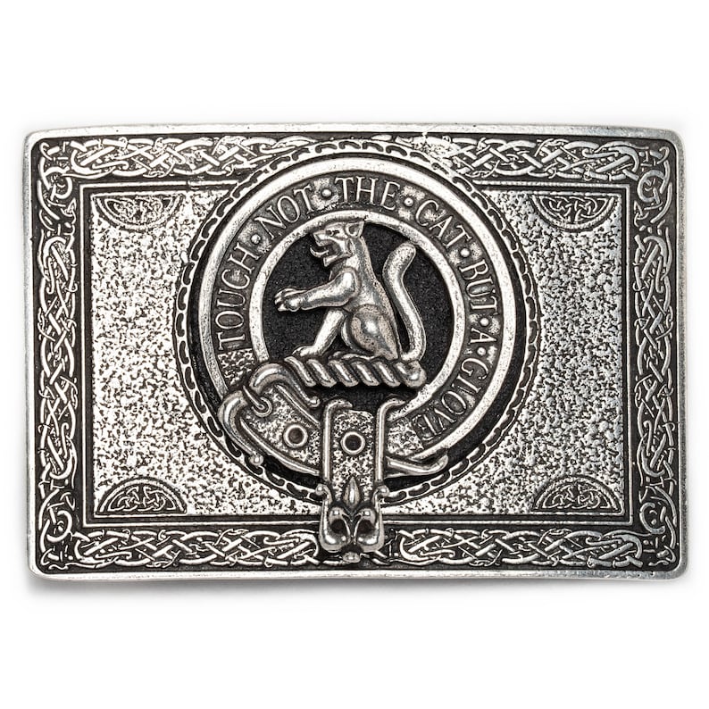 USA Kilts MacPherson Clan Crest Belt Buckle Made in Scotland