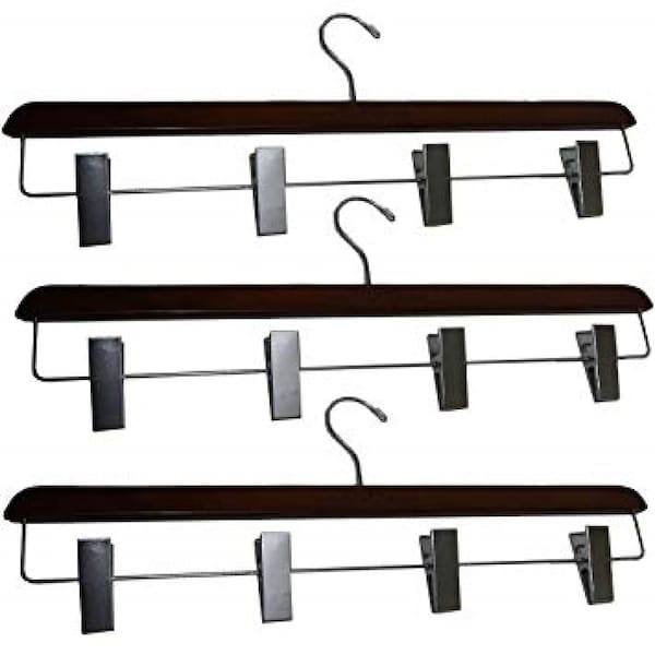 USA Kilts Heavy Duty 4 Clip wood hanger 3 pack