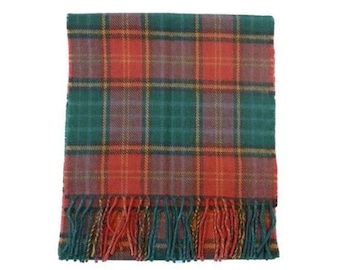 USA Kilts Irish County Roscommon tartan plaid lambswool scarf made in Scotland