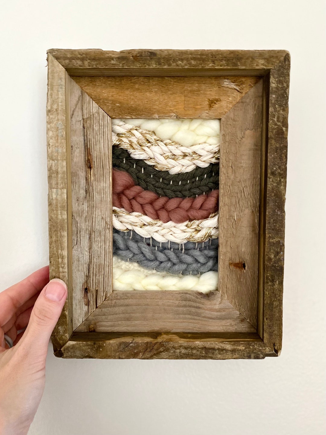 Framed Fiber Art Textured Wall Decor Framed Wall Weaving Etsy