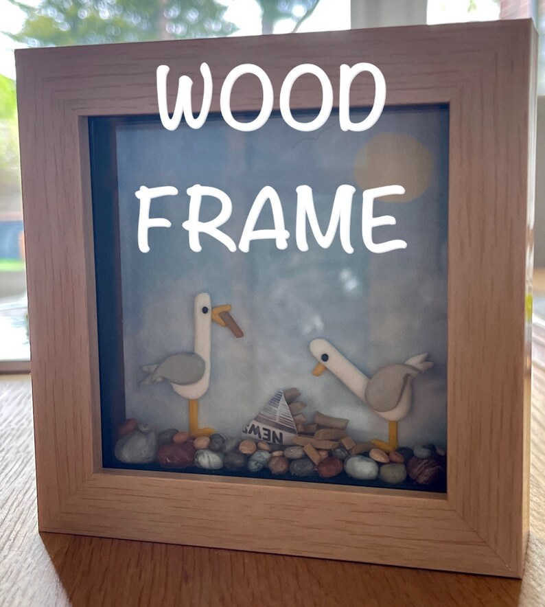 Polymer Clay Seagull Wall Art Box Frame Beach Scene Gift for Etsy