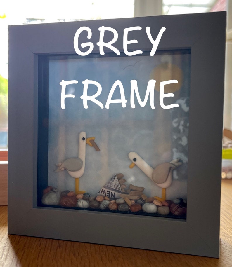 Polymer Clay Seagull Wall Art Box Frame Beach Scene Gift for Etsy