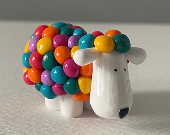 Handmade clay sheep figure, gift for friends/loved ones.