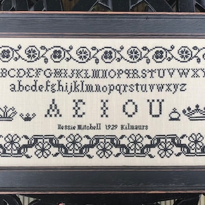 Nessie Mitchell 1929 - an original sampler PDF chart